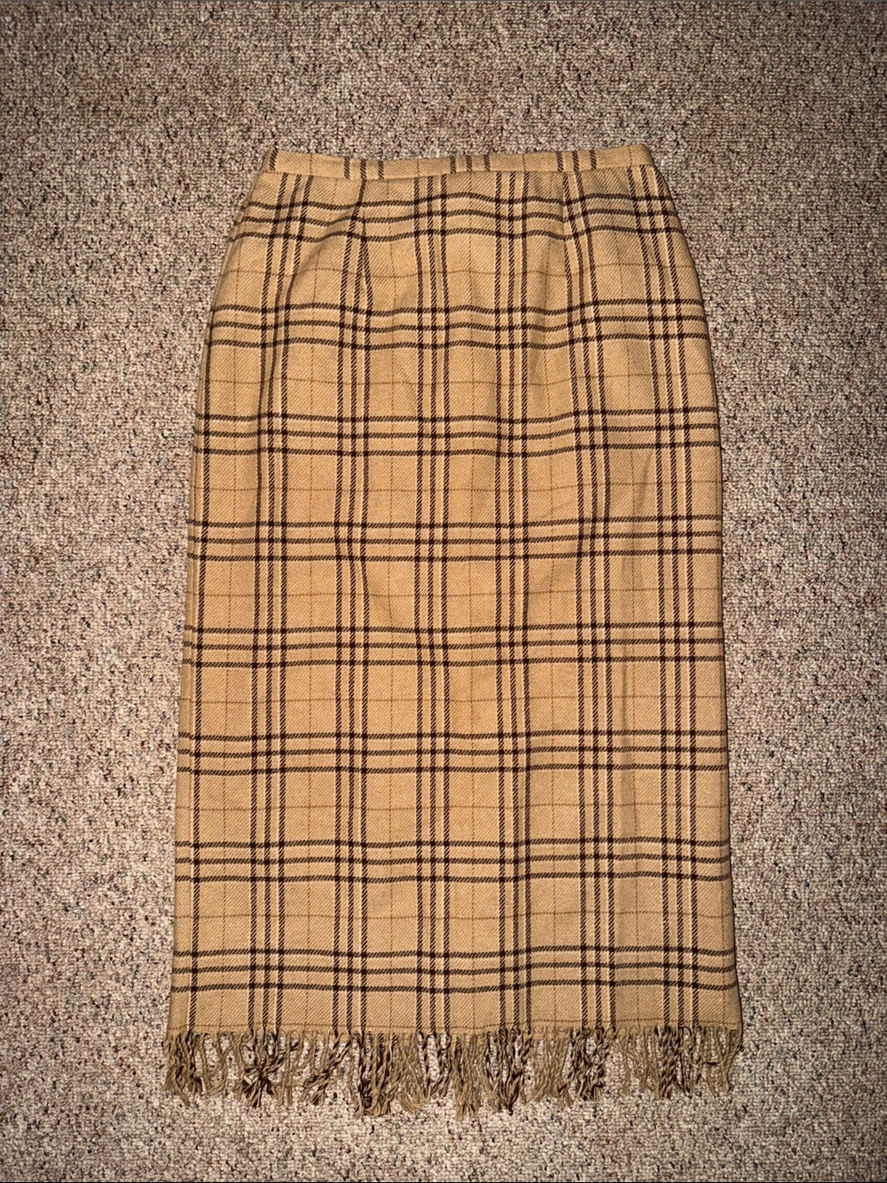 Vintage cream plaid skirt